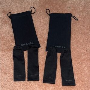 CHANEL (4) pieces Elegant Black Dust Bag Set 100% Authentic